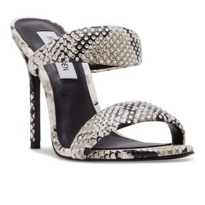 Steve Madden Sudden-R Puffy Black and Cream Stiletto Heels